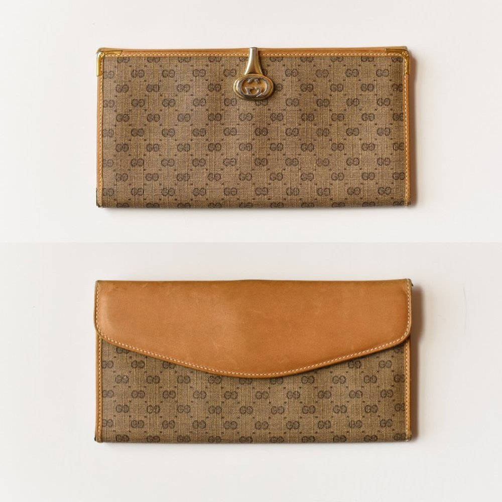 Rare Vintage Gucci Leather Trifold Wallet | Envelope Design | Good Condition